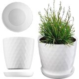 KADAX Plastični cvetlični lonec s stojalom Pokrov za cvetlični lonec 14 cm Bel (5000353218) | Shoptok.si