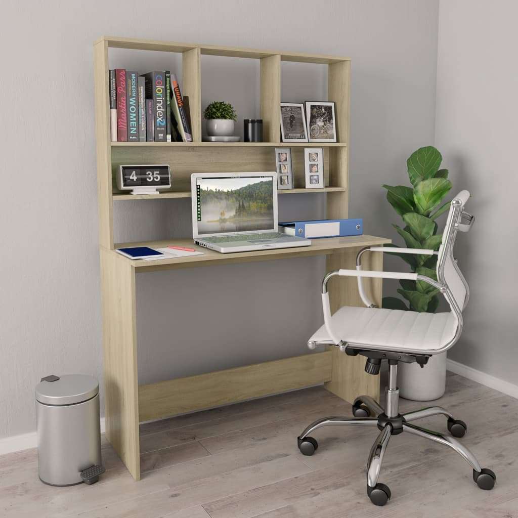 Radni stol s policama boja hrasta sonome 110x45x157 cm iverica - sonoma hrast