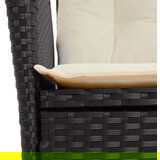  7-dijelni vrtni blagovaonski set s jastucima crni od poliratana | shoptok.hr