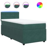vidaXL Box spring postelja z vzmetnico temno zelen 90x190 cm žamet, (21308851) | Shoptok.si