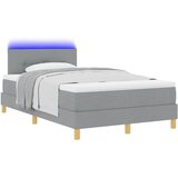  LED Box Spring Krevet Svijetlo siva 120 x 200 cm tkanina | shoptok.hr