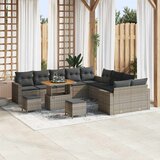 vidaXL 13-delni set vrtne sedežne garniture z blazinami siva poli ratan | Shoptok.si