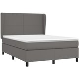 Krevet s oprugama i madracem sivi 140x190 cm od umjetne kože | Eponuda.com