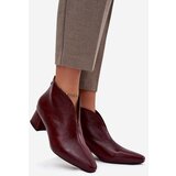 Boto Eco Leather Women's Ankle Boots Heeled Bordeaux Rylina | Shoptok.si