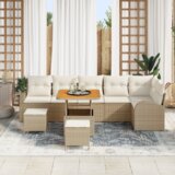 vidaXL Vrtna sedežna garnitura 9 pcs Bež, Kremasta 80 x 80 x 71 cm | Shoptok.si