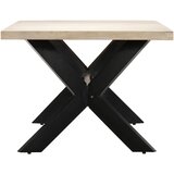  Blagovaonski stol bijeli 200x100x75 cm od masivnog drva manga | shoptok.hr