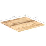 vidaXL Stolna ploča od masivnog drva manga 25 - 27 mm 60 x 60 cm | shoptok.hr
