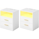 Songmics Komplet 2 nočnih omaric 30x40,1x50,2 cm bele barve z predali, (5000273702) | Shoptok.si