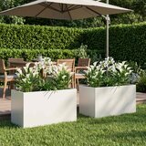  Vrtna saksija 2 kom. Bijela 100 x 50 x 50 cm Čelična vrata | shoptok.hr