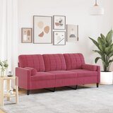 vidaXL Kavč trosed z okrasnimi blazinami vinsko rdeč 180 cm žamet cene
