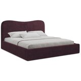Makamii Temno vijolična oblazinjena zakonska postelja s prostorom za shranjevanje z letvenim dnom 160x200 cm Kahai – | Shoptok.si