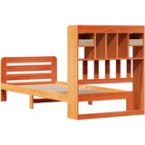  Knjižna postelja brez vzmetnice vošč. rjava 75x190 cm borovina, (21653591) | Shoptok.si
