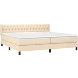  Krevet s oprugama i madracem krem 200 x 200 cm od tkanine | shoptok.hr