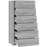  Komoda sa 6 ladica boja sivog hrasta 50 x 34 x 96 cm drvena | shoptok.hr
