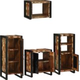 vidaXL Set namještaja za kupaonicu 4 pcs Čvrsto reciklirano drvo | shoptok.hr