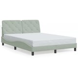 Maison Chic Posteljni okvir - Dvoposteljna postelja - Zakonska postelja brez vzmetnice svetlo siv 140x200 cm žamet-J12550, (21775260) | Shoptok.si