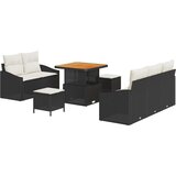 8 komada set sofa za vrt s jastučićima crni poli ratan akacija 2-sjedalo set sofa za vrt s jastučićima crni poli ratan 3 komad Cijene