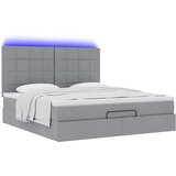 Otomanski krevet s madracem&LED svijetlosivi 180x200cm tkanine | Eponuda.ba