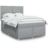 Maison Chic Box spring postelja - Vzmetna postelja z vzmetnico svetlo siva 140x200 cm blago SL4595, (21901634) | Shoptok.si