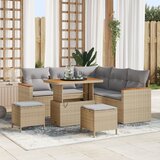 vidaXL 8-dijelni vrtni set sofa s jastučićima Bež poli ratan akacija | shoptok.hr