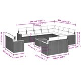  13-dijelni set vrtnih sofa od poliratana s jastucima sivi | shoptok.hr
