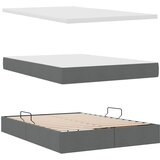 LED krevet za pohranu s madracem Tamnosiva 140 x 200 cm Tkanina | shoptok.hr