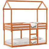 vidaXL krevet na kat s krovom voštano smeđi 80x200 cm masivna borovina | shoptok.hr