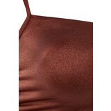 Trendyol Brown Pleated Bikini Top | shoptok.hr