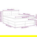  Boxspring krevet s madracem Smeđesiva 140x190 cm Tkanina | shoptok.hr
