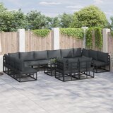 vidaXL Vrtna sedežna garnitura 12 pcs Črna 423 x 211.5 x 71 cm | Shoptok.si