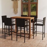 vidaXL Vrtna barska garnitura 7-delna rjava | Shoptok.si