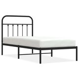  Metalni okvir za krevet s uzglavljem crni 90x190 cm | shoptok.hr