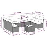  10-dijelni set vrtnih sofa s jastucima crni od poliratana | shoptok.hr