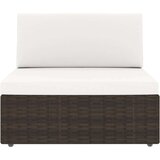  7-dijelna vrtna garnitura od poliratana s jastucima smeđa - 3x kutna + 3x srednja + stol 1 | shoptok.hr