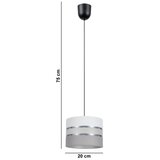  Luster na sajli CORAL 1xE27/60W/230V, prečnik 20 cm, bela/siva | Eponuda.com