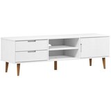 Maison Chic TV omarica - TV stojalo - Televizijska omarica MOLDE bela 158x40x49 cm trdna borovina, (21701371) | Shoptok.si