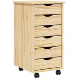  Pokretni ormar s ladicama MOSS Prozirni lak 34 x 39 x 65,5 cm | shoptok.hr