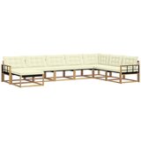 vidaXL Zunanja garnitura za sedenje z blazino 8 pcs Bela in krem, (5000280903) | Shoptok.si