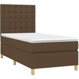  Krevet s oprugama i madracem tamnosmeđi 80x200 cm od tkanine | shoptok.hr