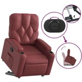 vidaXL Naslonjač na podizanje od umjetne kože crvena boja vina | shoptok.hr