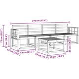  Set vanjskih sofa 5 kom. Bijela Čvrsto drvo akacije | shoptok.hr