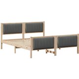 vidaXL Kovinska posteljna konstrukcija z vzglavjem rjava in temno siva, (5000084561) Cene