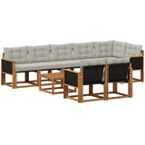  Set vanjskih sofa 9 kom. Prirodna i svjetlosiva | shoptok.hr