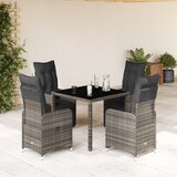 vidaXL 5-dijelni vrtni bistro set od poliratana s jastucima sivi | shoptok.hr