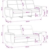  Set sofe 2 pcs Smeđa Umetnička suknja koža | shoptok.hr
