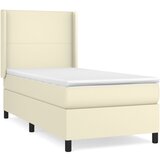 vidaXL Krevet s oprugama i madracem krem 100x200 cm od umjetne kože - Krema 100 x 200 cm Gladak dizajn Cijene