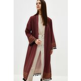 Trendyol Brown Ethnic Patterned Cotton Blended Long Woven Kimono & Kaftan Cene