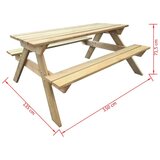  Miza za piknik 150x135x71,5 cm lesena | Shoptok.si