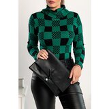 Fenzy pulover z vzorcem šahovnice roldana, zelen | Shoptok.si