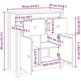  Komoda bijela 70 x 35 x 80 cm od masivne borovine | shoptok.hr
